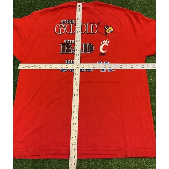 Louisville Cardinals shirt extra large red mens football Y2K retro basketball - Picture 9 of 9